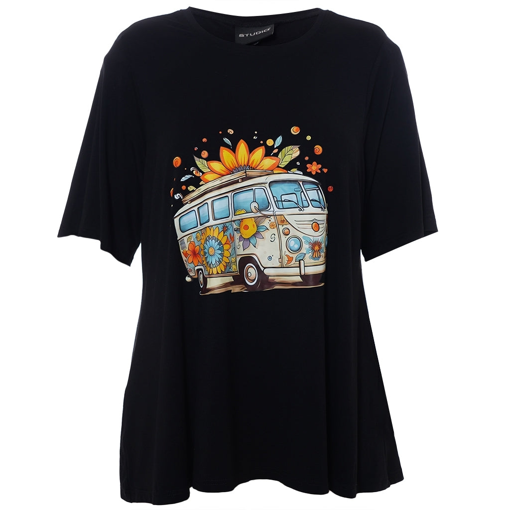 Studio SBella T-Shirt with print T-Shirt Black with bus
