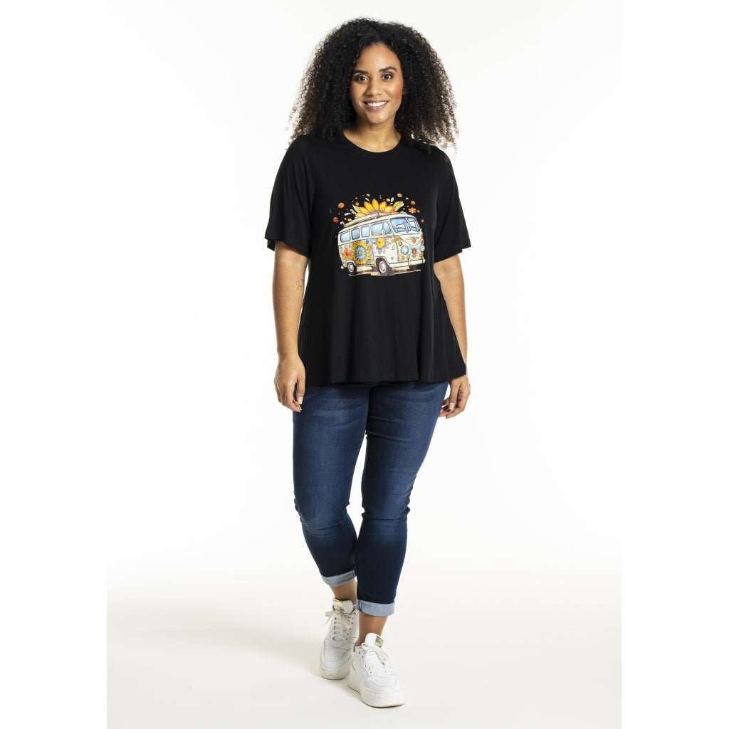Studio SBella T-Shirt with print T-Shirt Black with bus