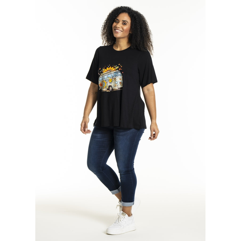 Studio SBella T-Shirt with print T-Shirt Black with bus