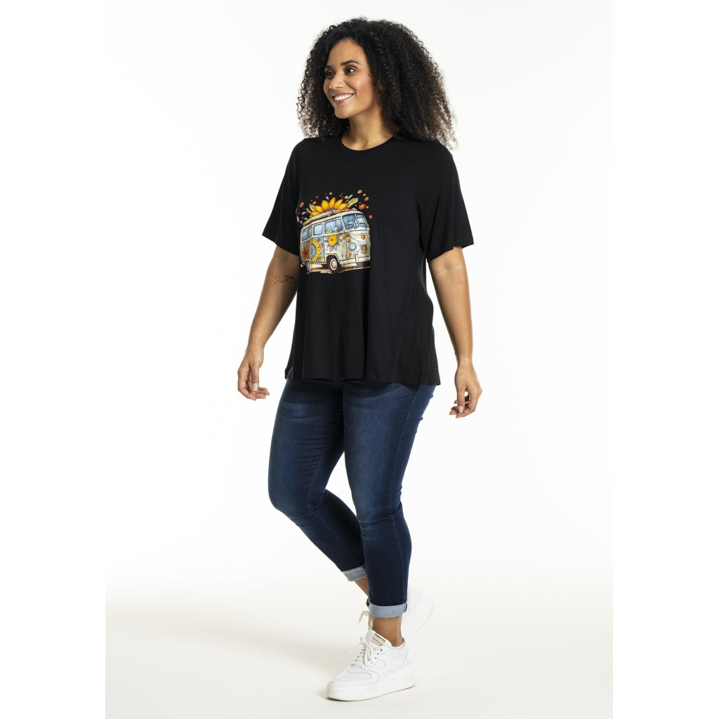 Studio SBella T-Shirt with print T-Shirt Black with bus