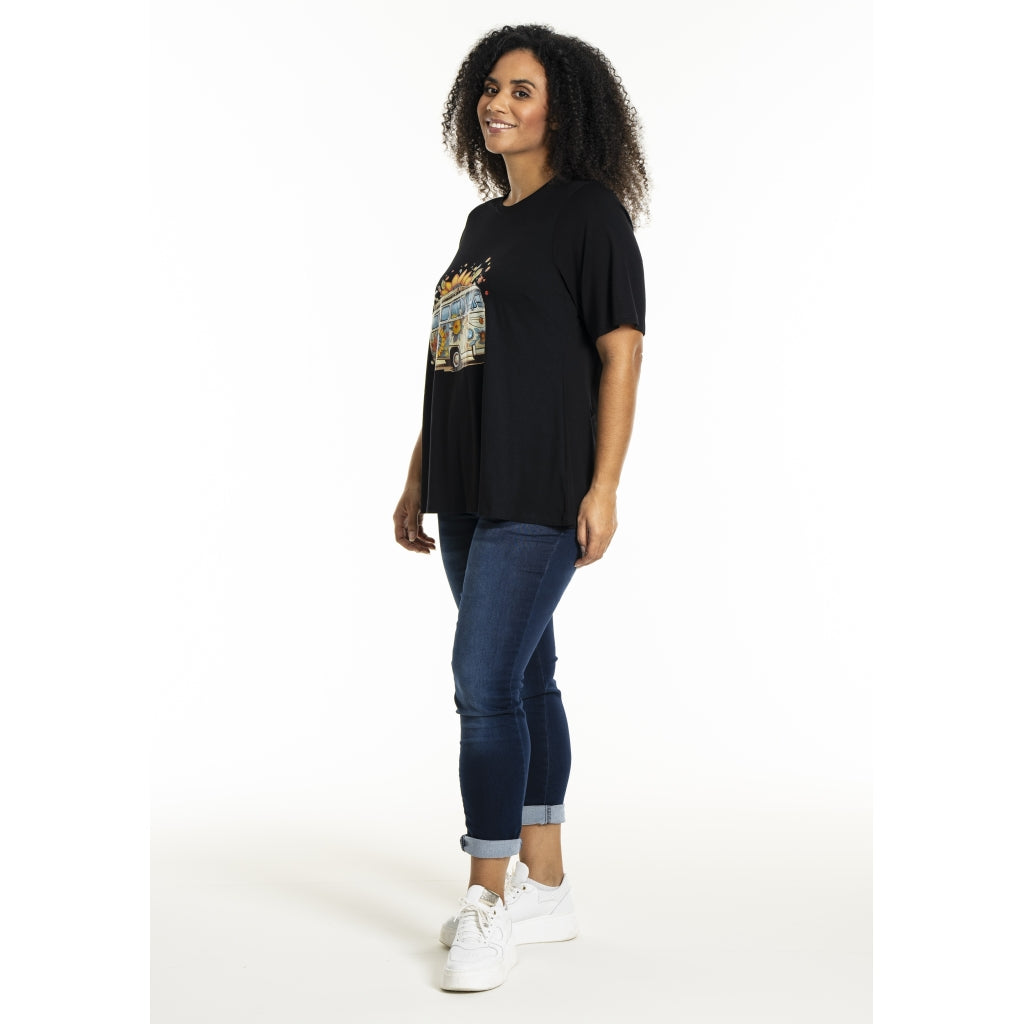 Studio SBella T-Shirt with print T-Shirt Black with bus