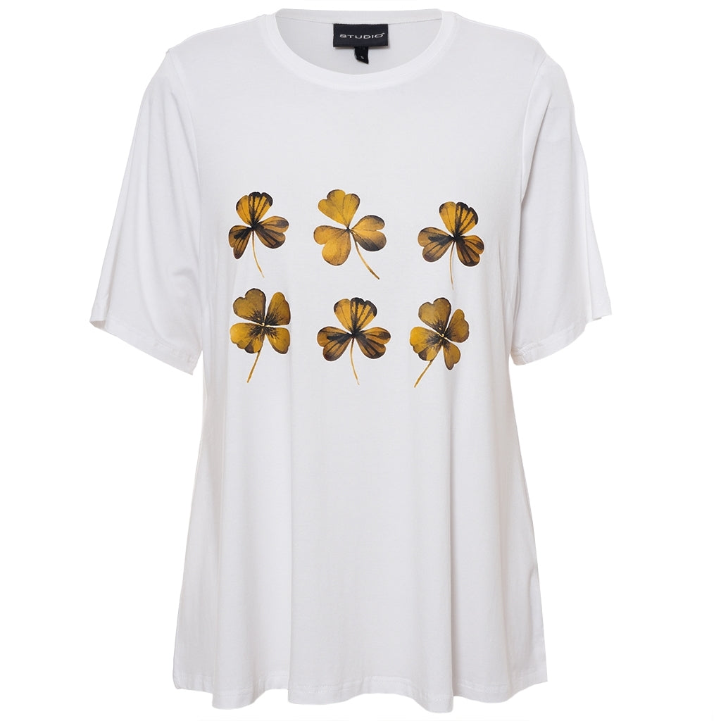 Studio SBella T-Shirt with print T-Shirt White with green print