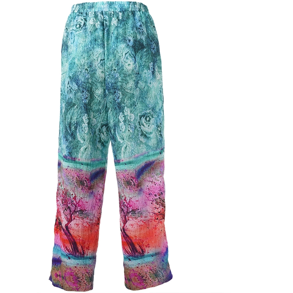 Studio SChristine Trousers WITHOUT elastic in legs Trousers Blue with pink board