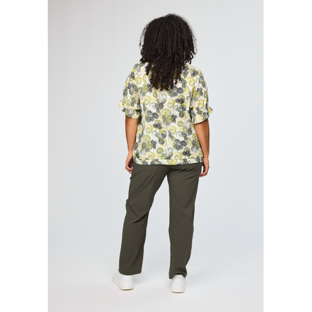 Studio SDasie Blouse Blouse Off white + green flowers