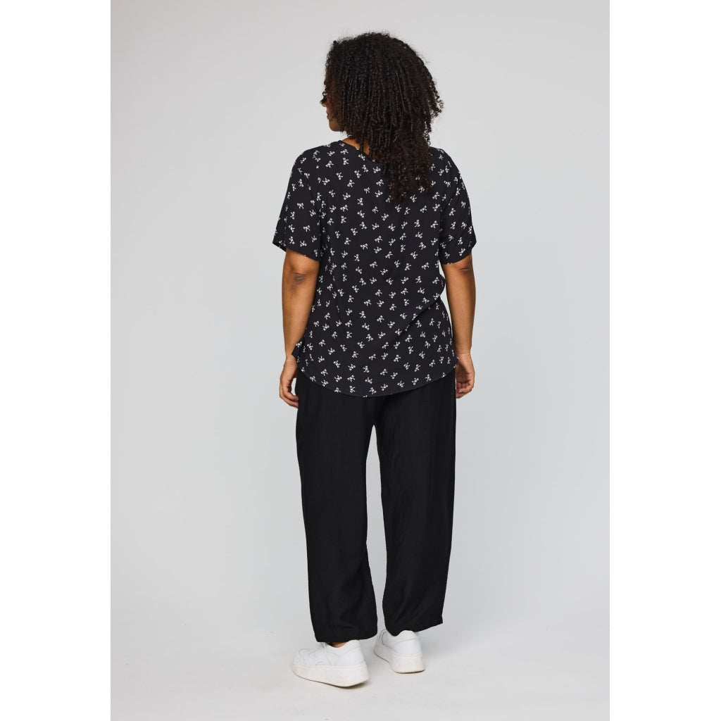 Studio SEsther Blouse Blouse Black with white