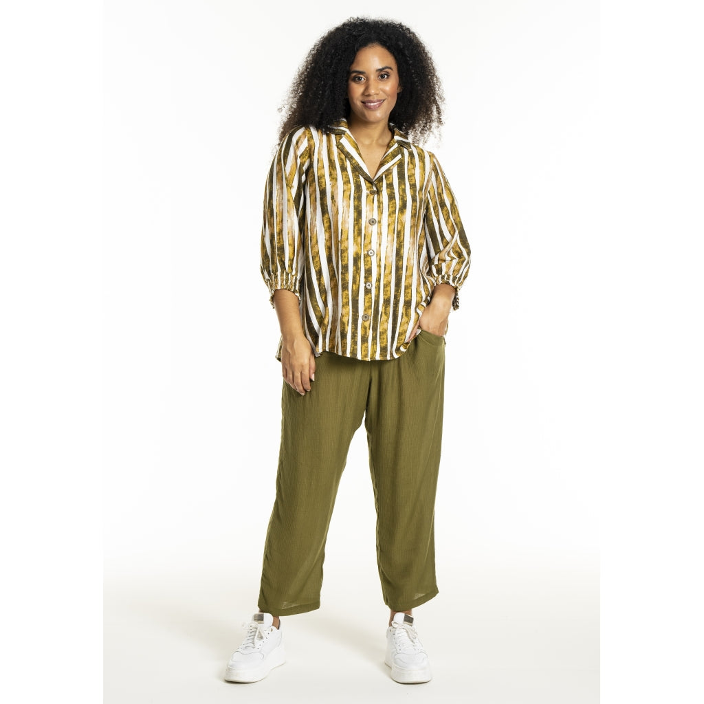 Studio SGrit Shirt Shirt White/green stripes