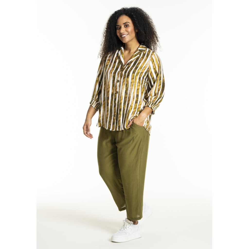 Studio SGrit Shirt Shirt White/green stripes