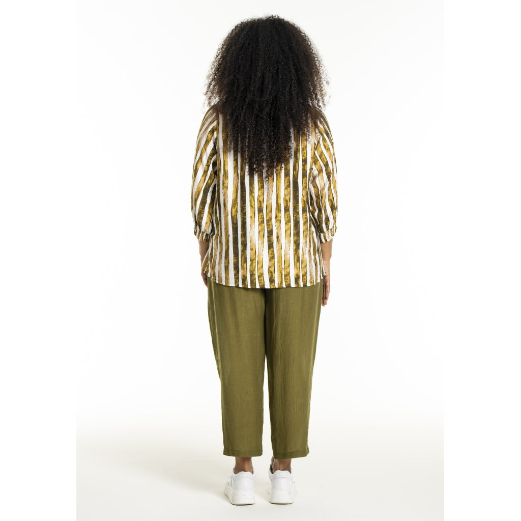 Studio SGrit Shirt Shirt White/green stripes