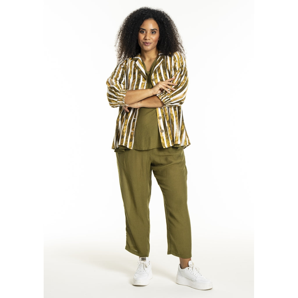 Studio SGrit Shirt Shirt White/green stripes