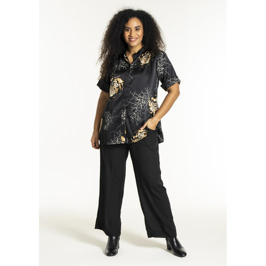 Studio SJorun Blouse Blouse Black with camel rose