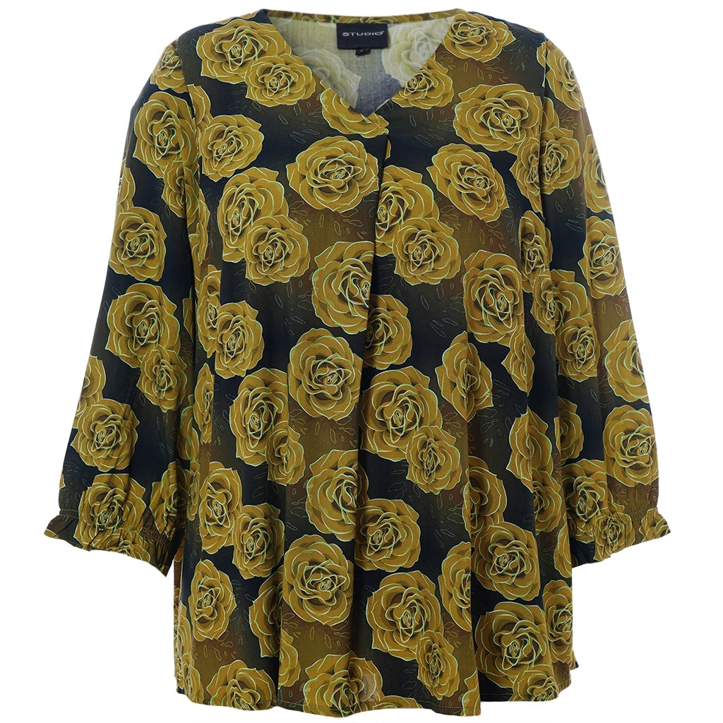 Studio SJustina Blouse Blouse Green and curry roses