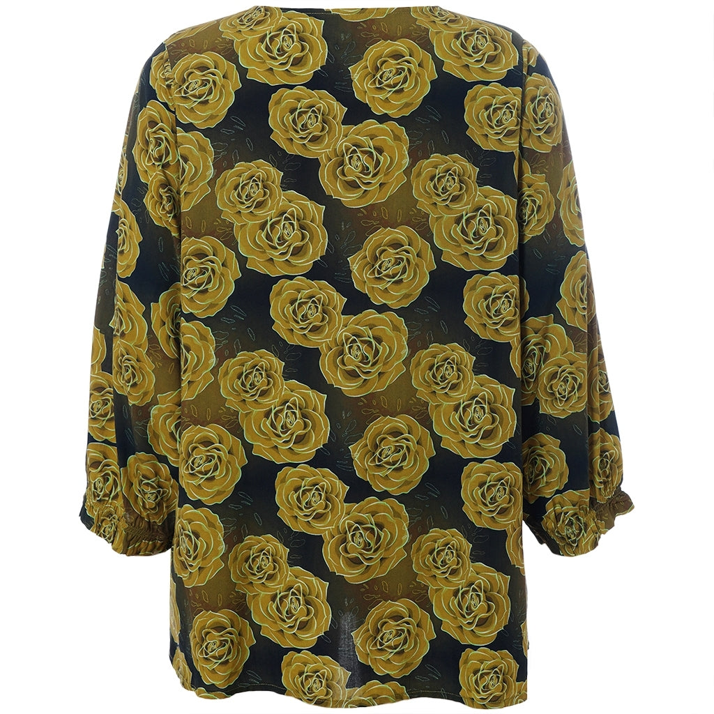 Studio SJustina Blouse Blouse Green and curry roses
