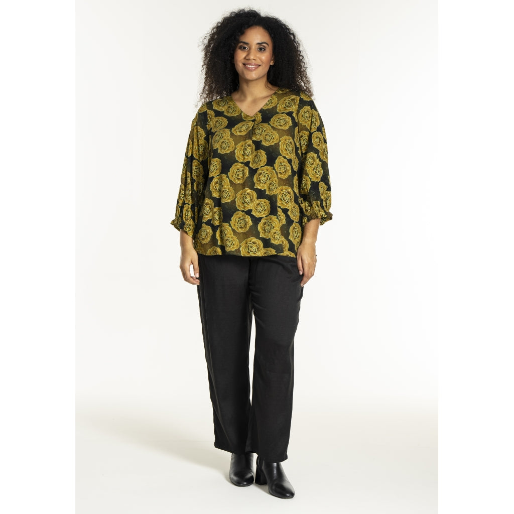 Studio SJustina Blouse Blouse Green and curry roses