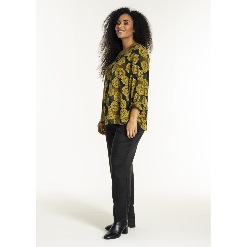 Studio SJustina Blouse Blouse Green and curry roses