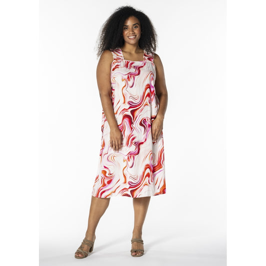 Studio SKersti Dress Dress White with orange pink abstract patterns