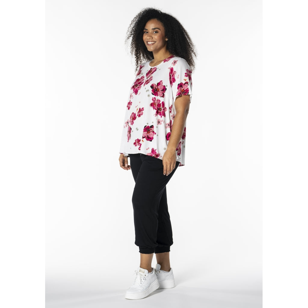 Studio SKimma Blouse Blouse White with pink flowers