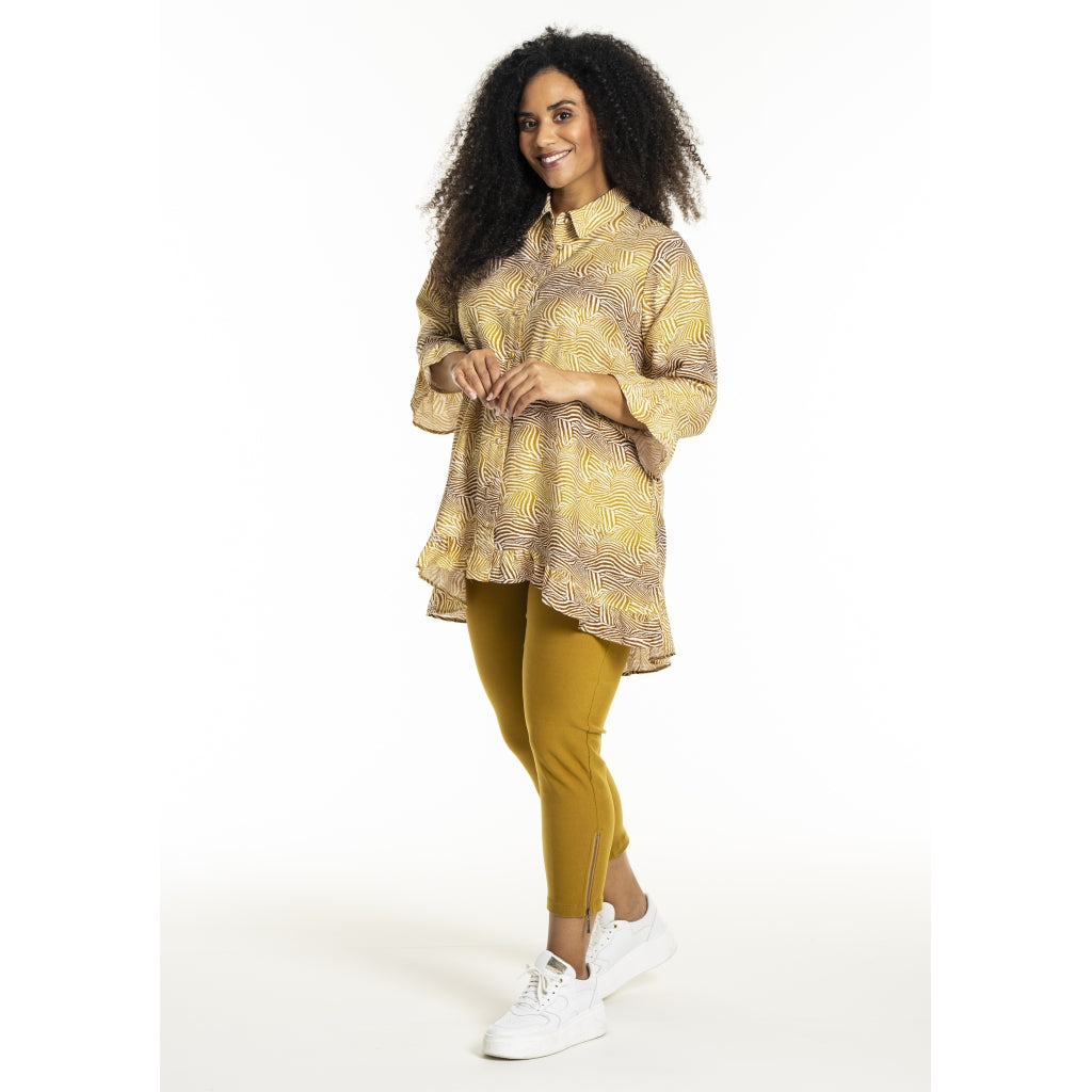 Studio SLena pants with zipper 7/8 Pant Yellow