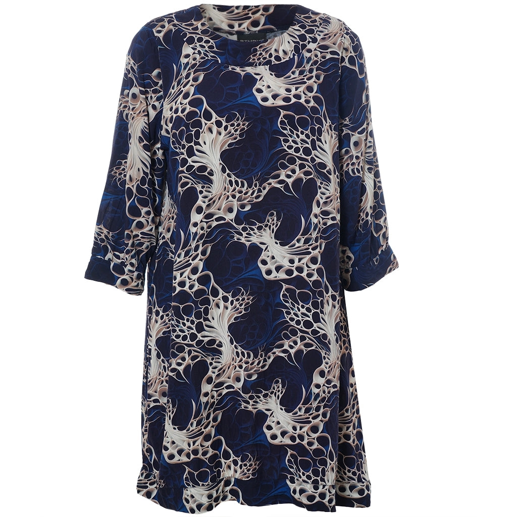 Studio SLonetta Dress Dress Navy with sand print