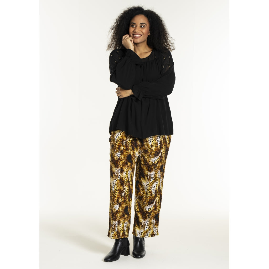 Studio SMille Blouse Blouse Black with gold squares