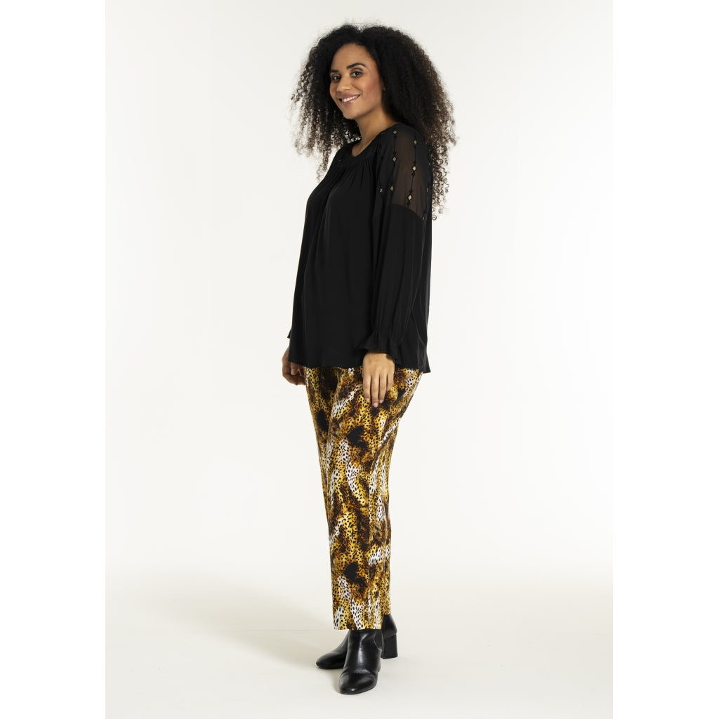Studio SMille Blouse Blouse Black with gold squares