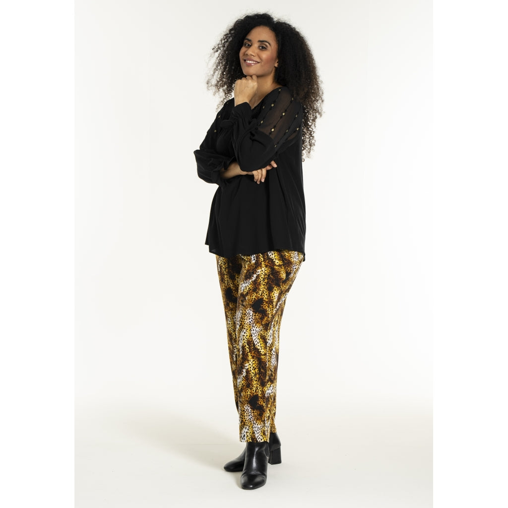 Studio SMille Blouse Blouse Black with gold squares