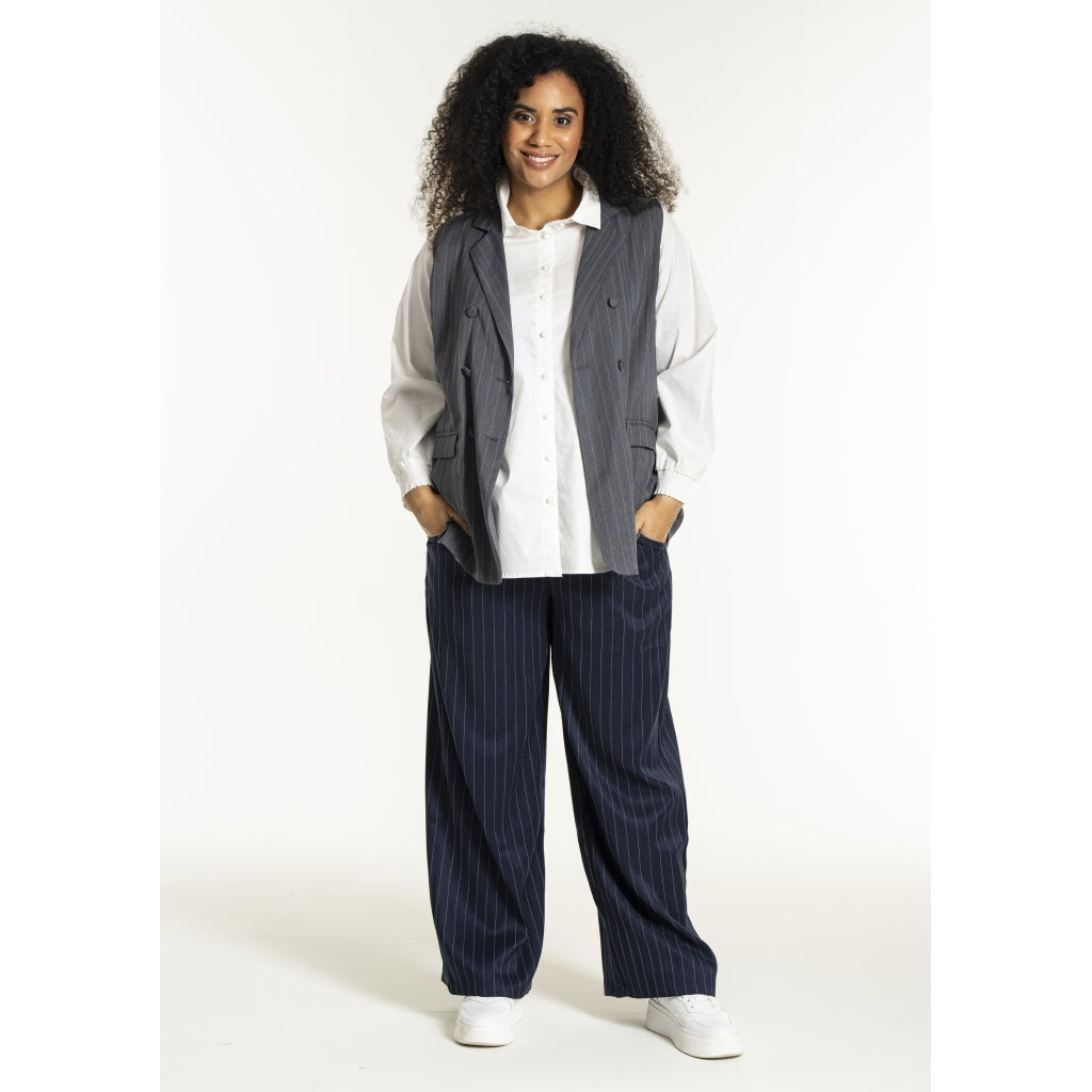 Studio SNaia vest Vest Grey-white pinstripe