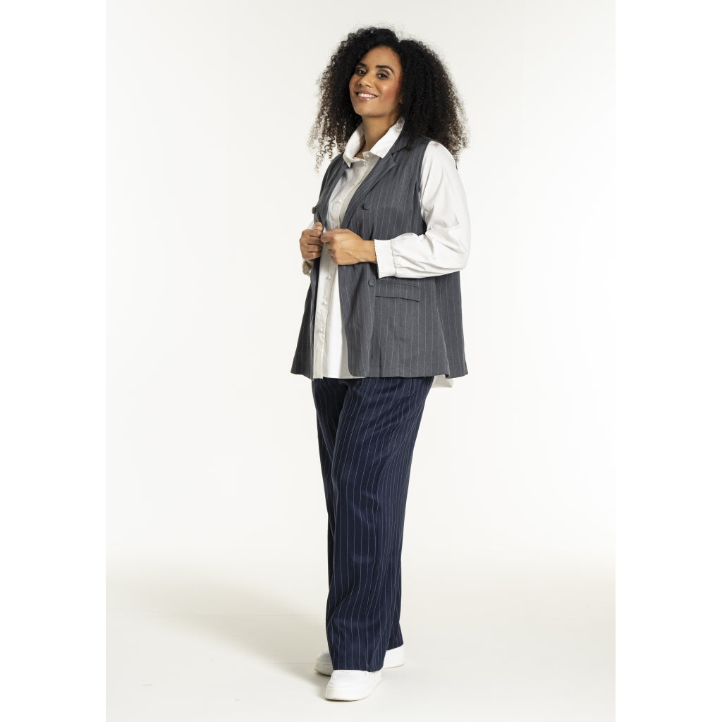 Studio SNaia vest Vest Grey-white pinstripe