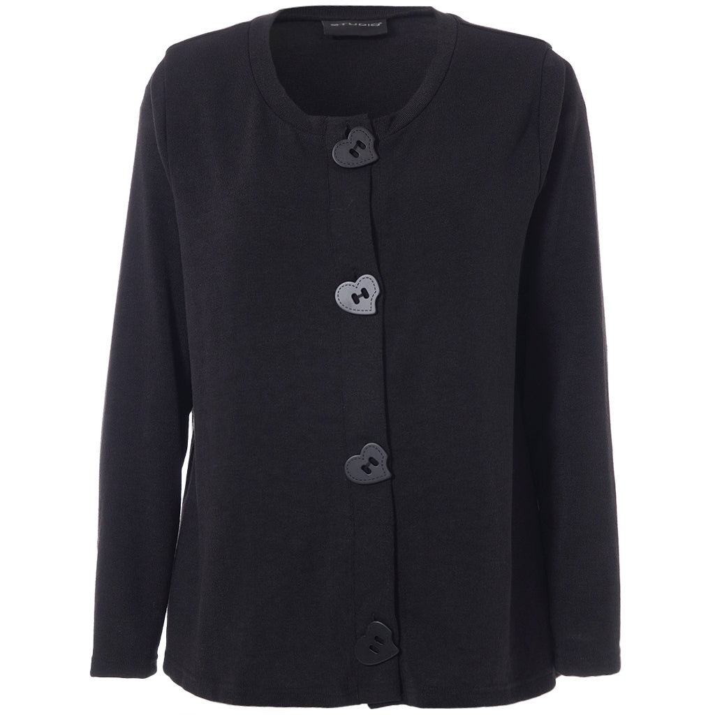 Studio SNianette Cardigan with hearts Cardigan Black
