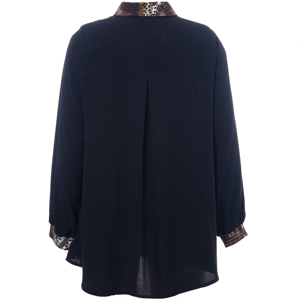 Studio SNicolette Shirt Shirt Black with brown animal print