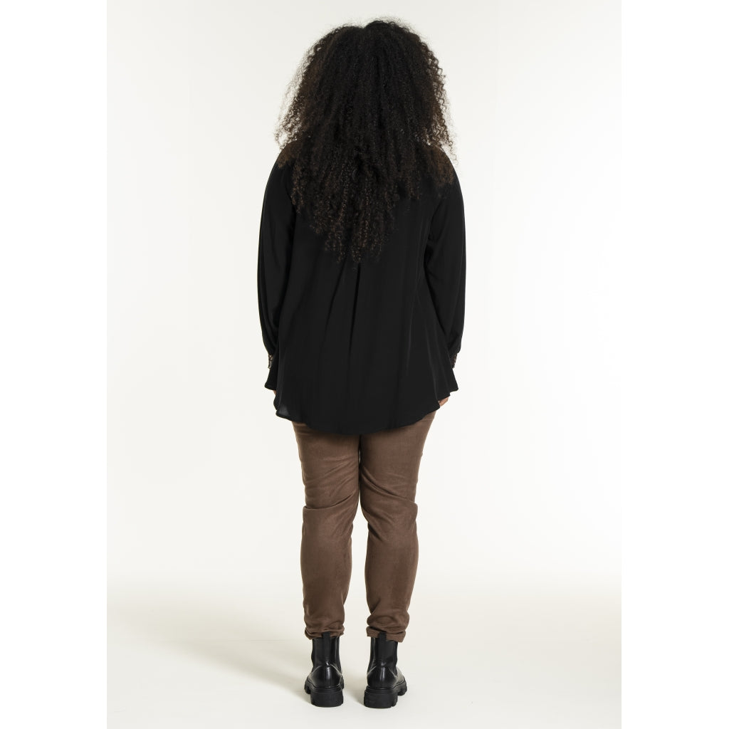 Studio SNicolette Shirt Shirt Black with brown animal print