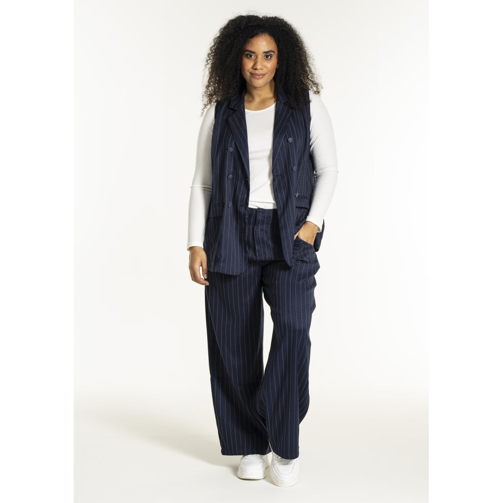 Studio SNira wide trousers Trousers Blue-white pinstripe