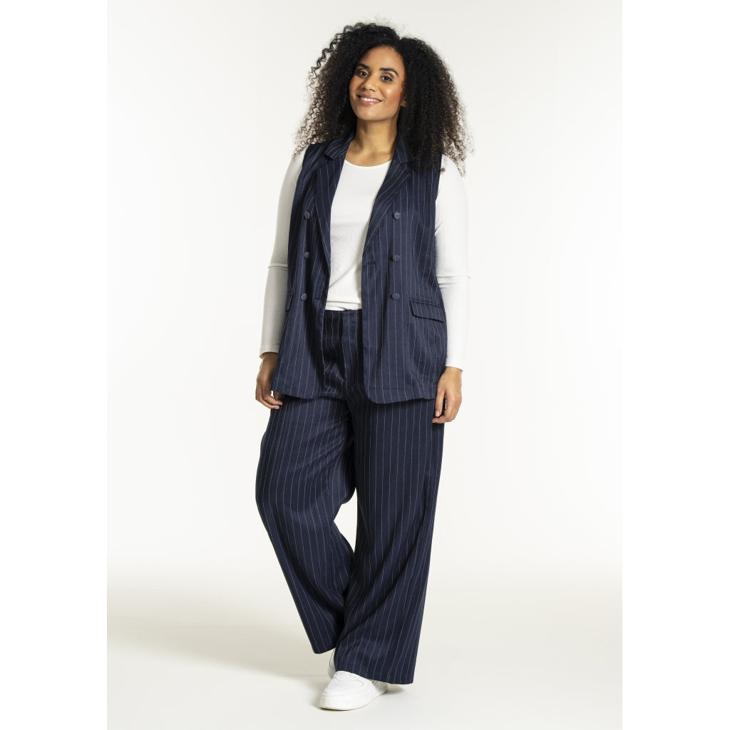 Studio SNira wide trousers Trousers Blue-white pinstripe