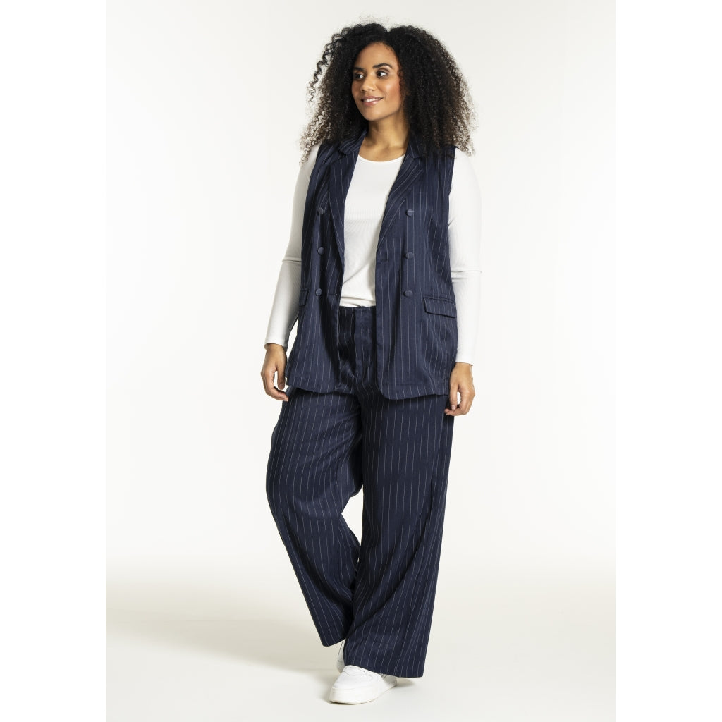 Studio SNira wide trousers Trousers Blue-white pinstripe