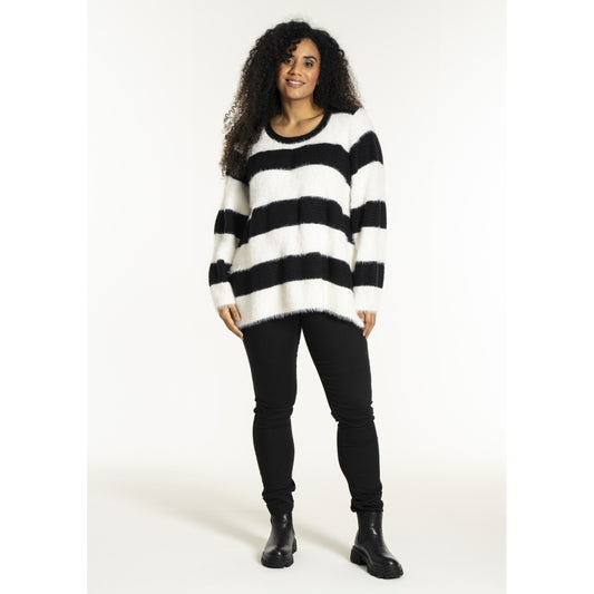 Studio SNoralise Sweater with stripes Sweater Black/White stripe