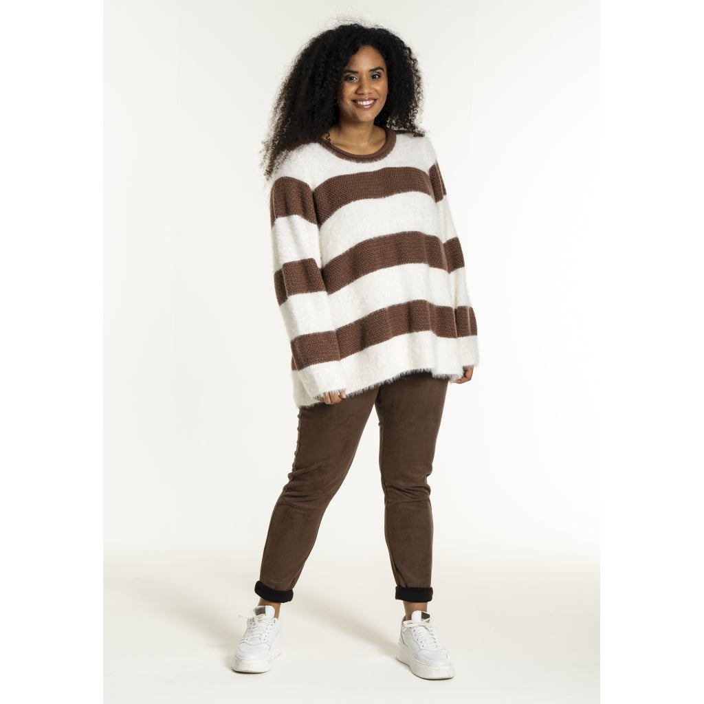 Studio SNoralise Sweater with stripes Sweater Brown/White stripe
