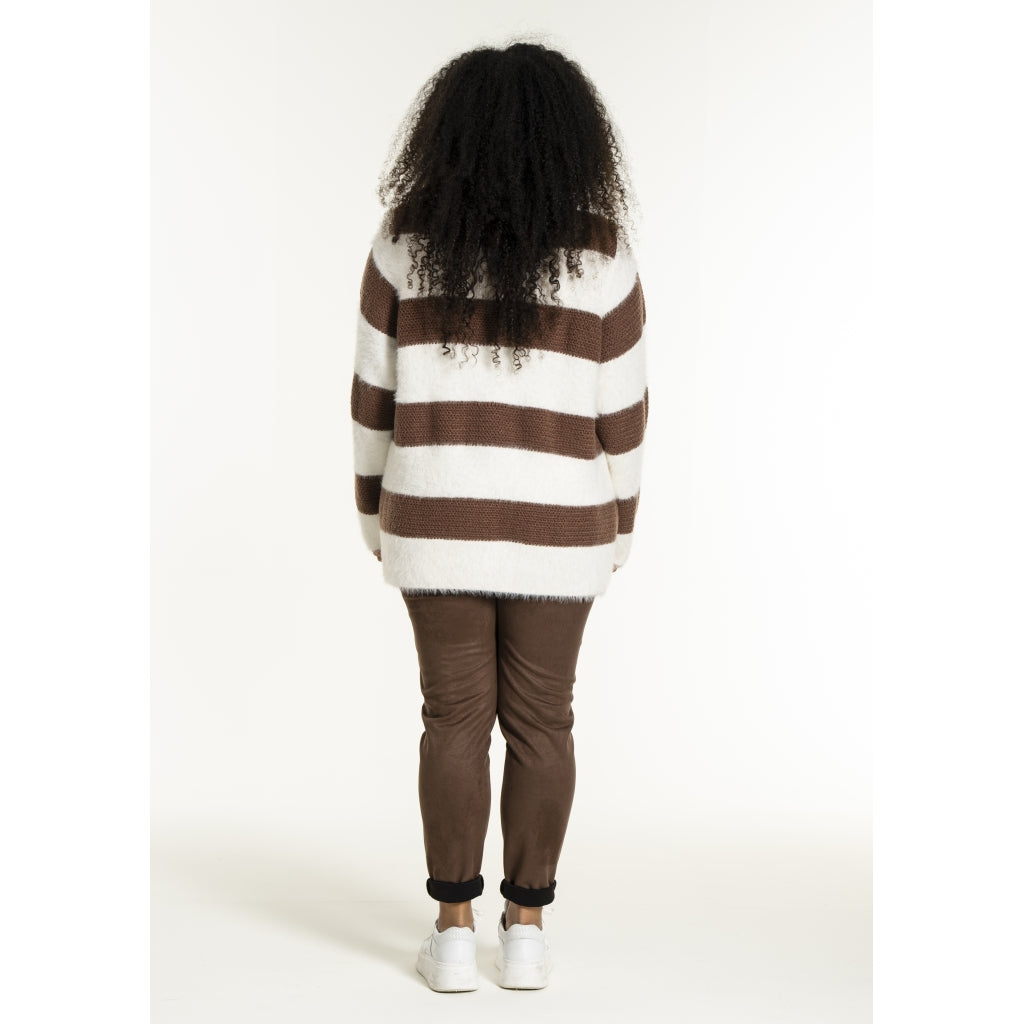 Studio SNoralise Sweater with stripes Sweater Brown/White stripe