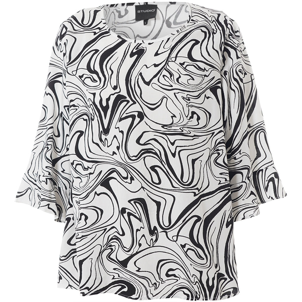 Studio STheresa Blouse Blouse White with Black zebra