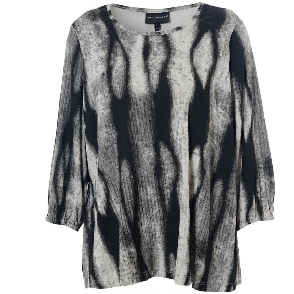 Studio SVitta Blouse Blouse Black/Grey Melange print