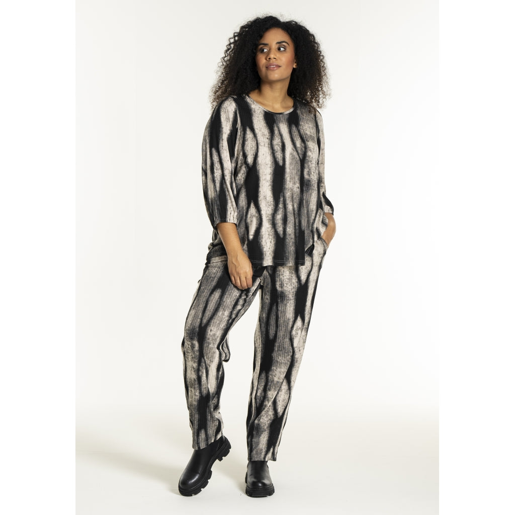 Studio SVitta Blouse Blouse Black/Grey Melange print