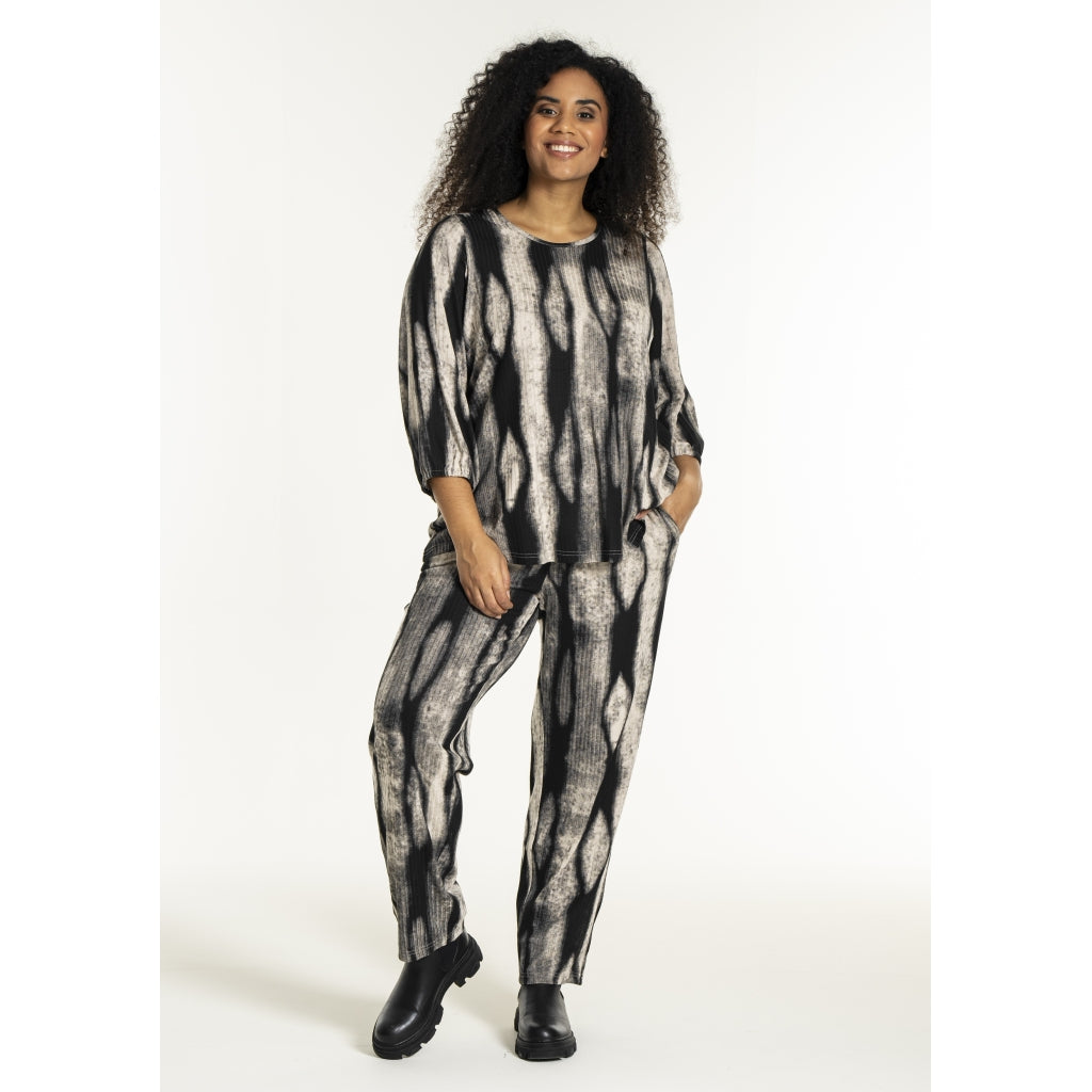 Studio SVitta Blouse Blouse Black/Grey Melange print