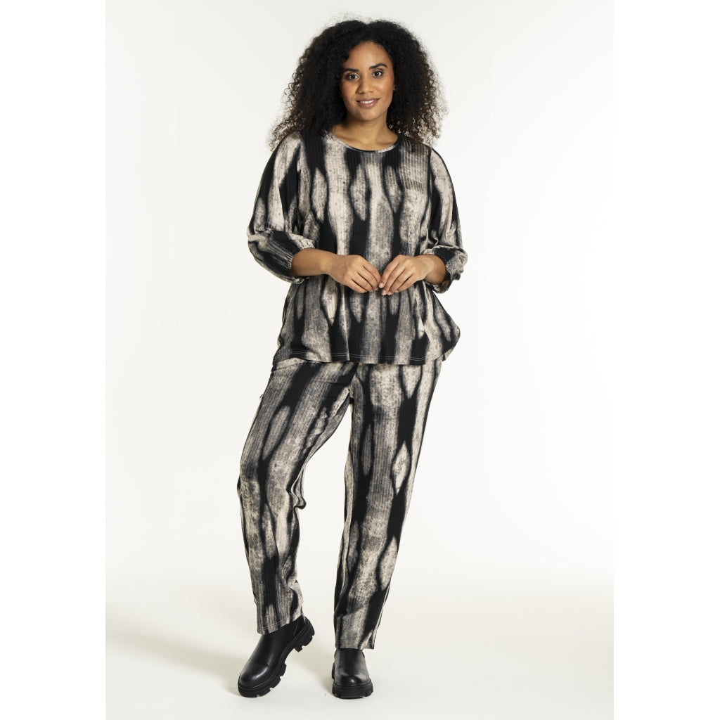 Studio SVitta Blouse Blouse Black/Grey Melange print