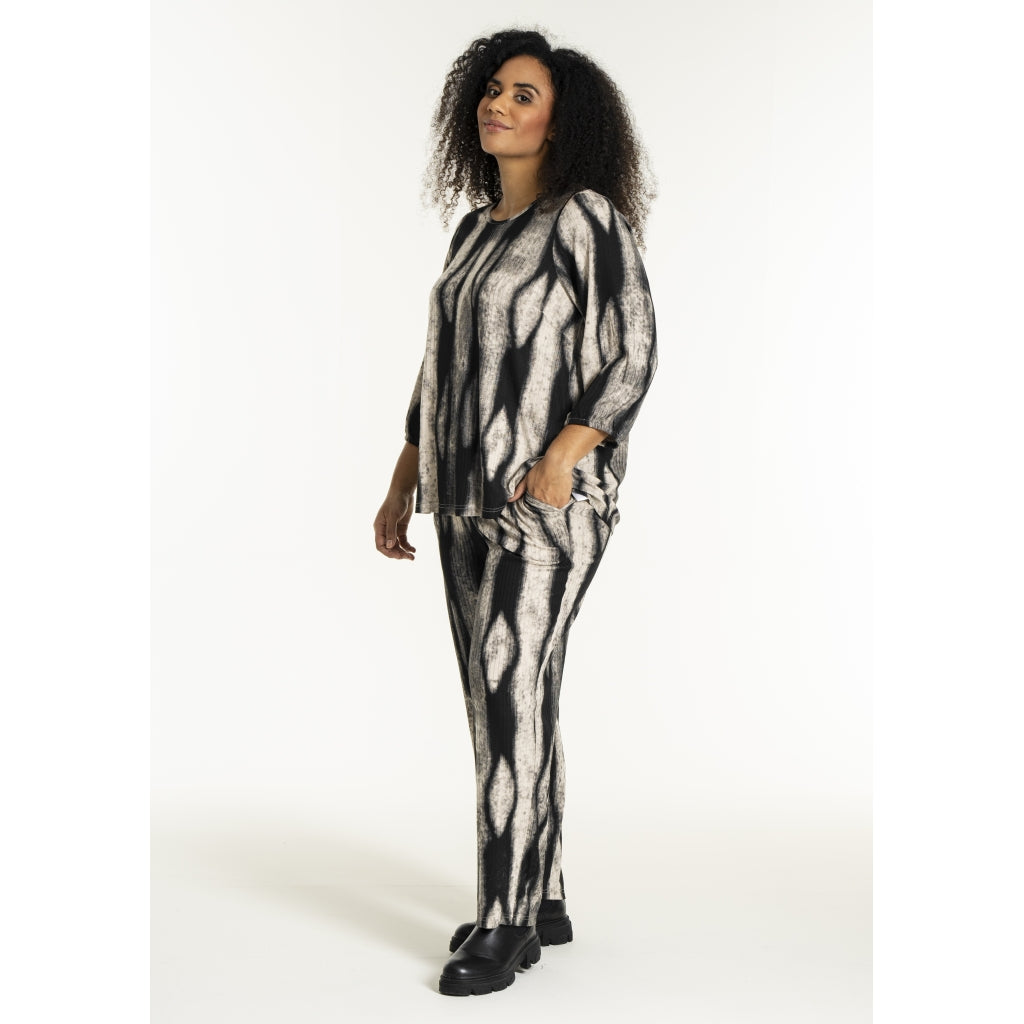 Studio SVitta Blouse Blouse Black/Grey Melange print