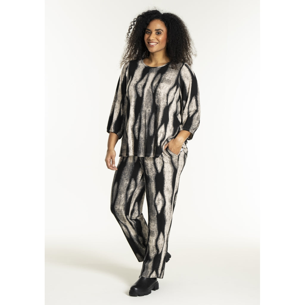 Studio SVitta Blouse Blouse Black/Grey Melange print