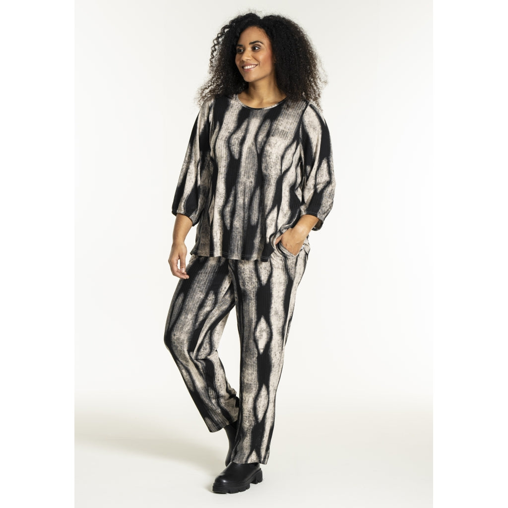Studio SVitta Blouse Blouse Black/Grey Melange print