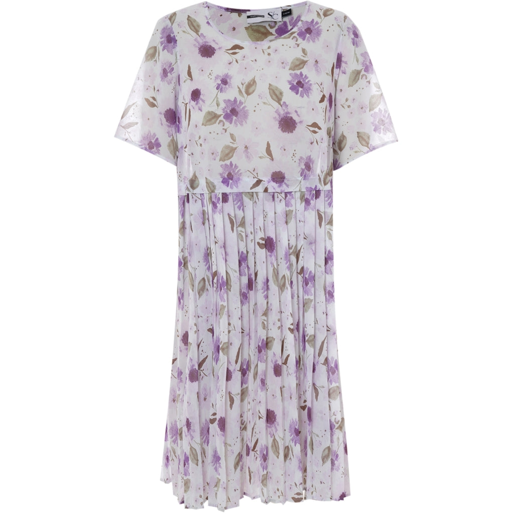 Studio Adea Plisse Tunic Tunic White + purple flowers