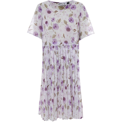 Studio Adea Plisse Tunic Tunic White + purple flowers