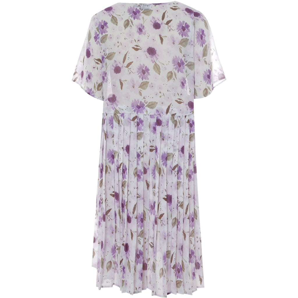 Studio Adea Plisse Tunic Tunic White + purple flowers