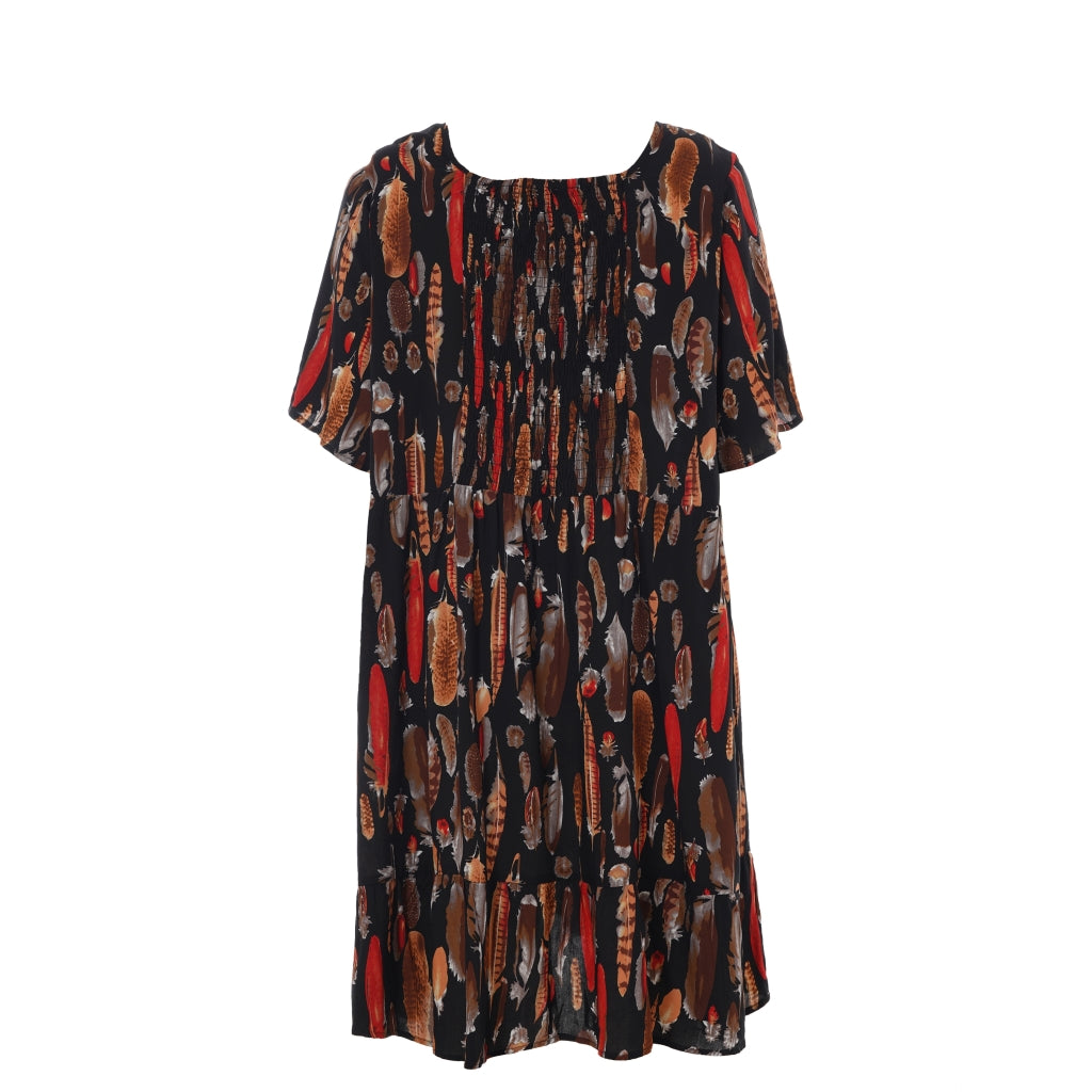 Studio Alida Dress Dress Black brown feathers