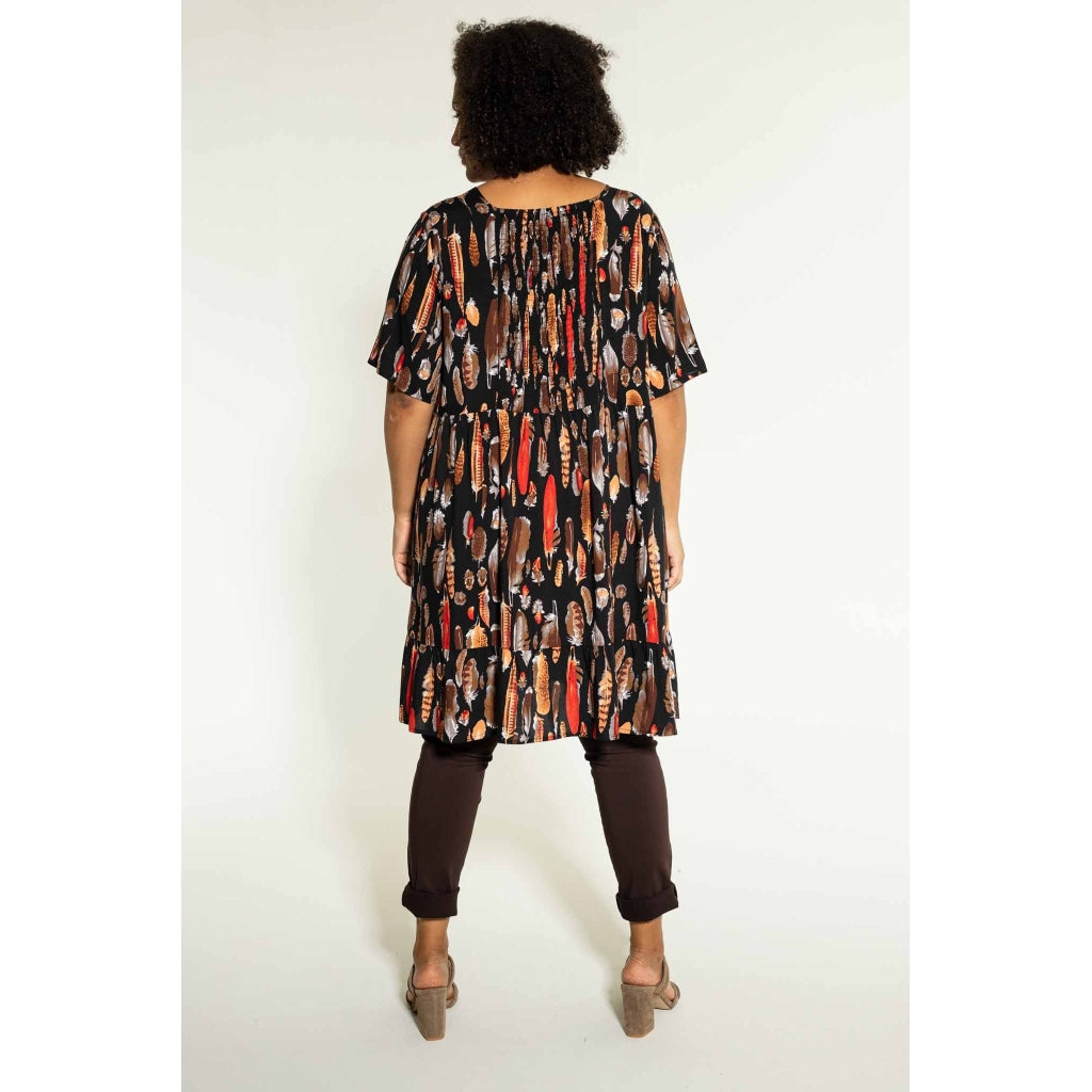 Studio Alida Dress Dress Black brown feathers