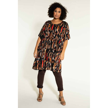 Studio Alida Dress Dress Black brown feathers